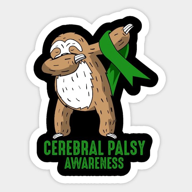 Cerebral Palsy Awareness Dabbing Sloth Love Gift Sticker by 2blackcherries